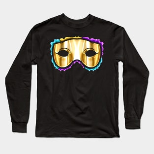 Yellow golden Mask For Mardi Gras Long Sleeve T-Shirt